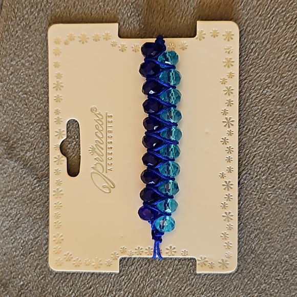 1/$5 or 3/$10 NWT Blue Adjustable Faceted Bead Bracelet - Picture 3 of 5